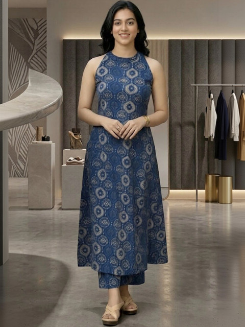 niva fashion Women Ethnic Motifs Printed Regular Kurta with Trousers