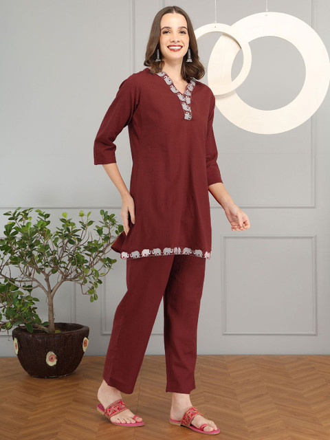 Anouk Floral Printed Printed Cotton Tunic With Trousers Co-Ords - Image 6