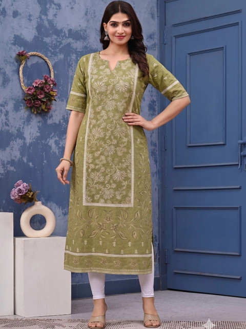 GIANNA Women Bandhani Printed Floral Kurta