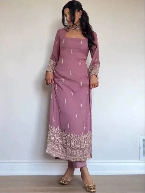 TWINS LADY Women Ethnic Motifs Embroidered Regular Thread Work Kurta with Trousers & With Dupatta - Image 3