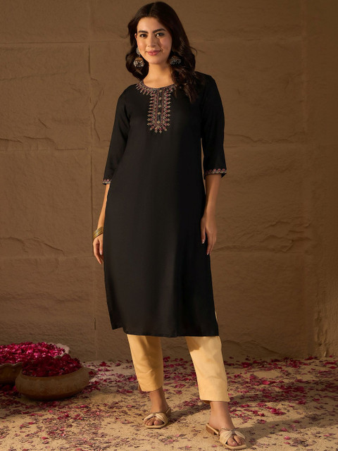 Anouk Women Embroidered Thread Work Kurta