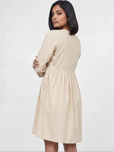 Colour Me by Melange Floral Embroidered A-Line Dress - Image 4