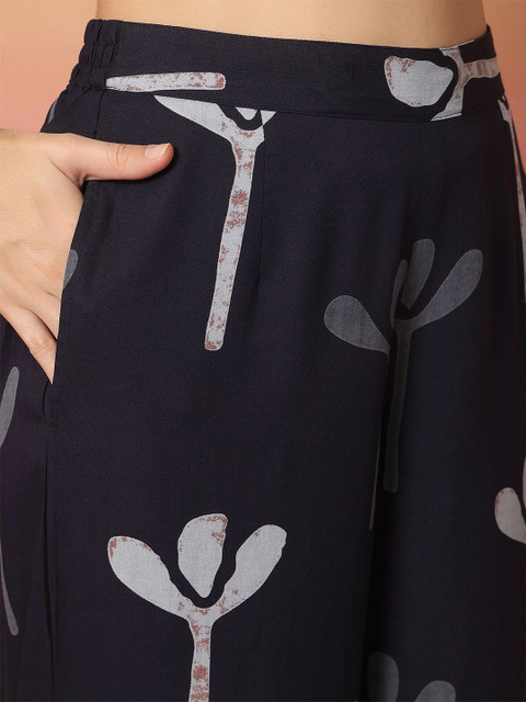 Anouk Women Printed Regular Kurta with Palazzos - Image 4
