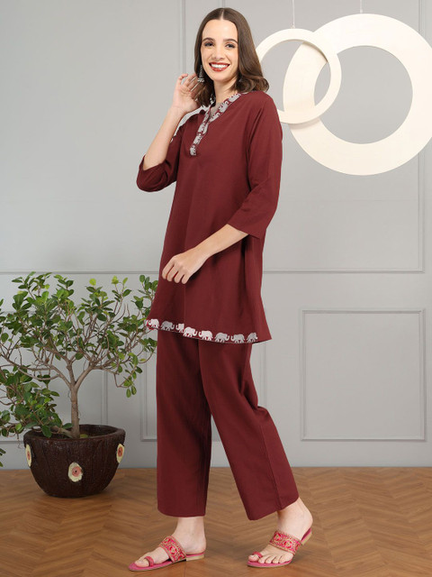 Anouk Floral Printed Printed Cotton Tunic With Trousers Co-Ords - Image 4