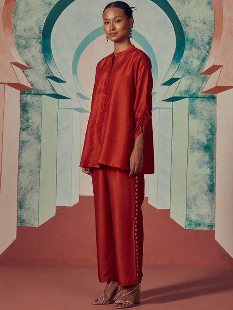 Anouk Mandarin Collar Top & Trousers Co-Ords