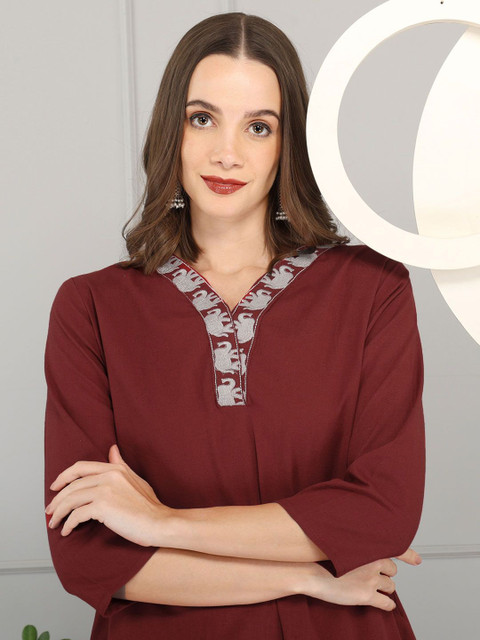 Anouk Floral Printed Printed Cotton Tunic With Trousers Co-Ords - Image 2