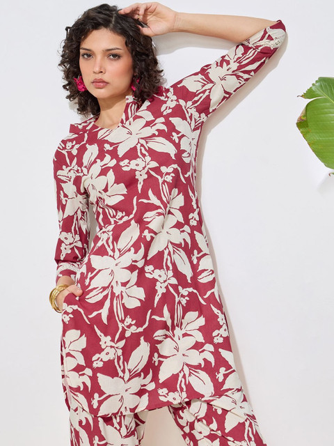 Anouk Floral Cotton Printed Tunic with Trousers - Image 4