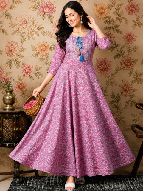 Anouk Mirage Ethnic Motifs Printed Thread Work Anarkali Kurta