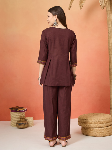 Anouk Cotton Embroidered Tunic with Trousers - Image 4