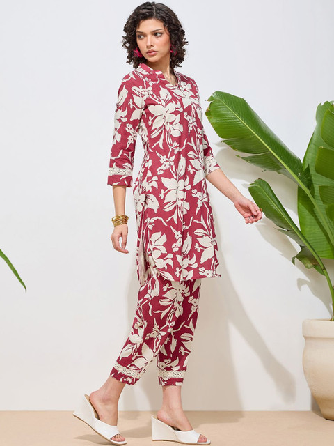 Anouk Floral Cotton Printed Tunic with Trousers - Image 3