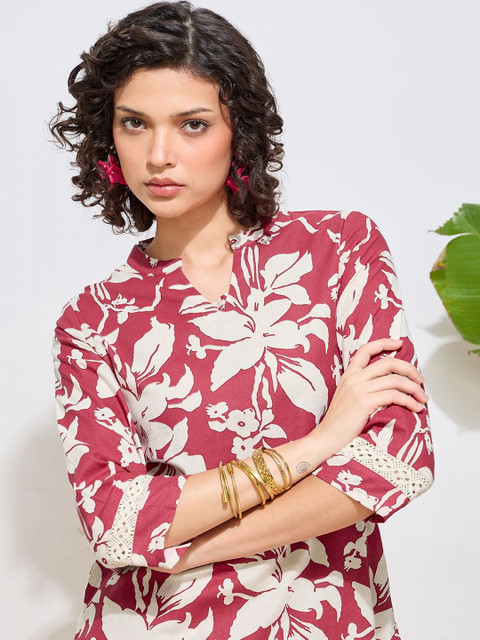 Anouk Floral Cotton Printed Tunic with Trousers - Image 2
