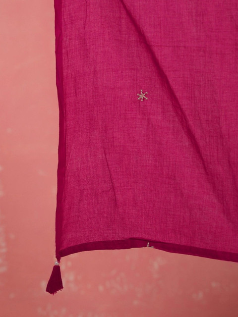 Sangria Women Floral Embroidered Regular Thread Work Kurta with Trousers & With Dupatta - Image 6