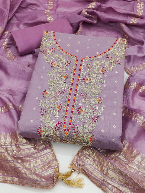 Panzora Embroidered Unstitched Dress Material - Image 2