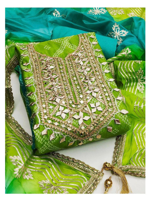 Haranozy Embroidered Organza Semi-Stitched Dress Material - Image 5