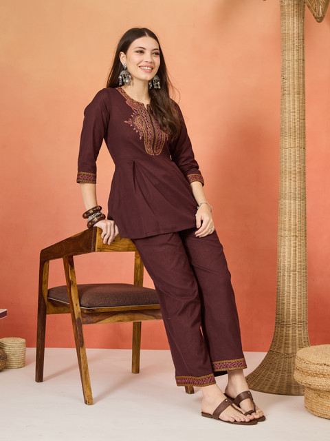 Anouk Cotton Embroidered Tunic with Trousers - Image 6