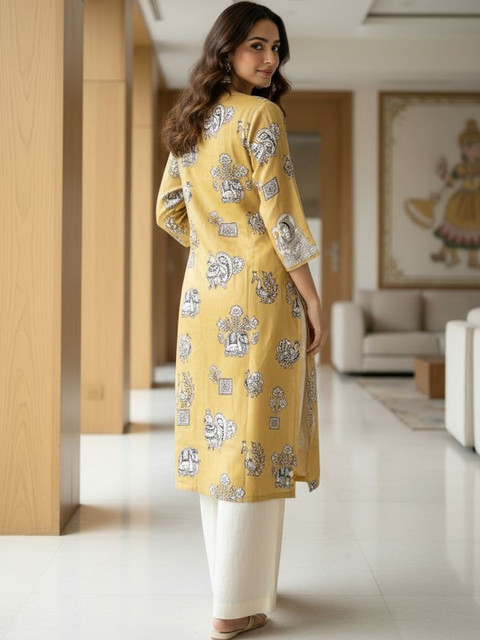 Anouk Ethnic Motifs Printed Round Neck Straight Kurta - Image 6