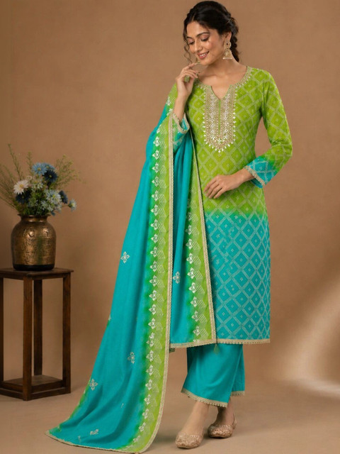 Haranozy Embroidered Organza Semi-Stitched Dress Material - Image 4