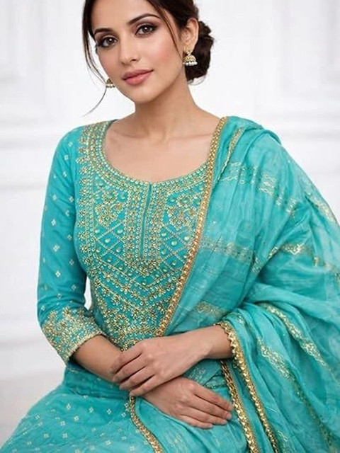 WaCraz Embroidered Semi-Stitched Dress Material - Image 4