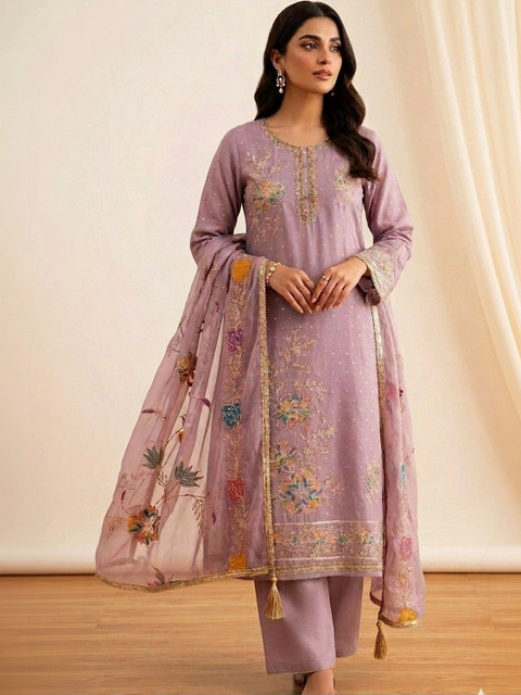 WaCraz Embroidered Semi-Stitched Dress Material - Image 5