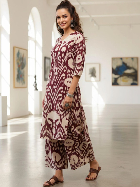 PREM KUMAR Women Paisley Printed Regular Kurta with Palazzos - Image 2