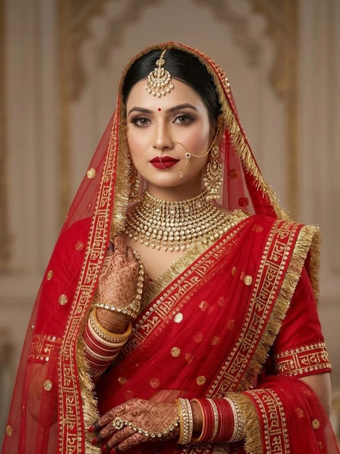 Radha Rang Wedding & Bridal Dupatta Ethnic Motifs Embroidered Dupatta with Zari