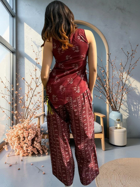 KALINI Floral Printed Top with Palazzos - Image 2