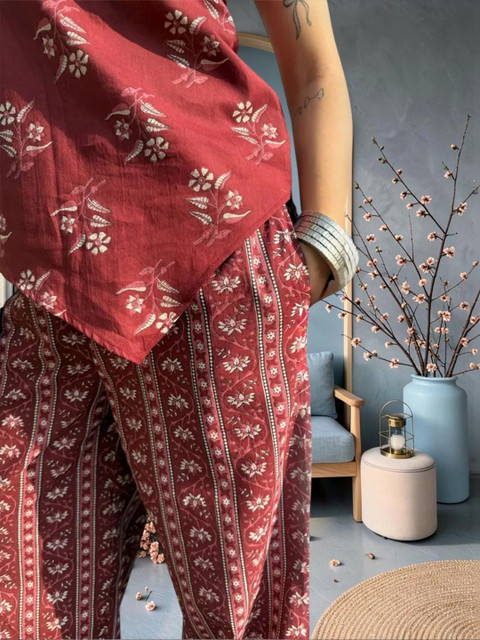 KALINI Floral Printed Top with Palazzos - Image 5