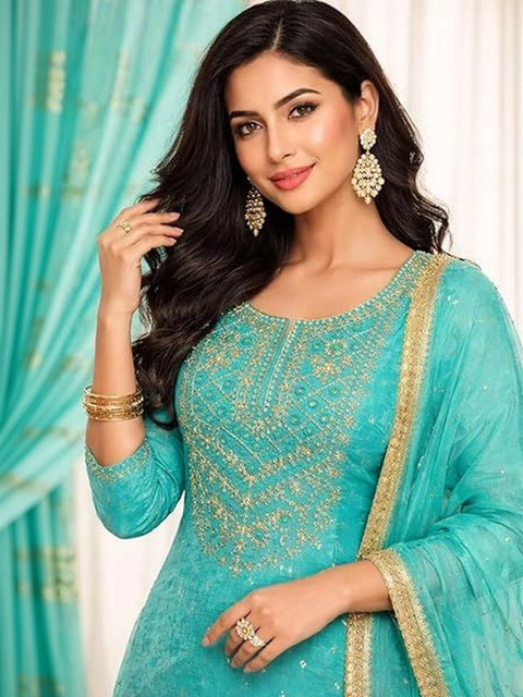 WaCraz Embroidered Semi-Stitched Dress Material - Image 6