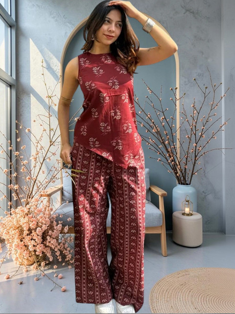 KALINI Floral Printed Top with Palazzos - Image 6