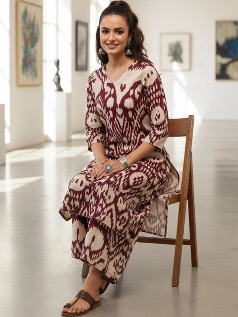 PREM KUMAR Women Paisley Printed Regular Kurta with Palazzos - Image 6