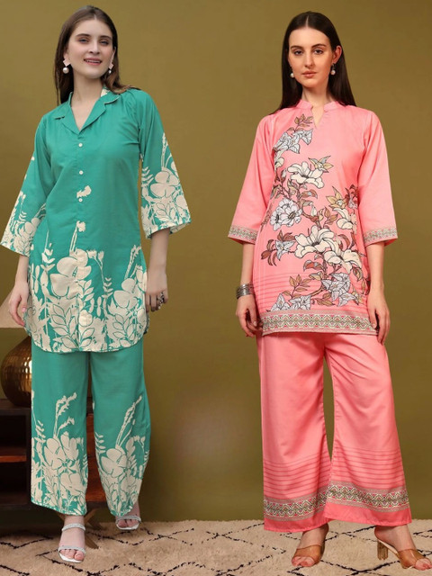 Laasika Floral Printed Shirt with Trousers