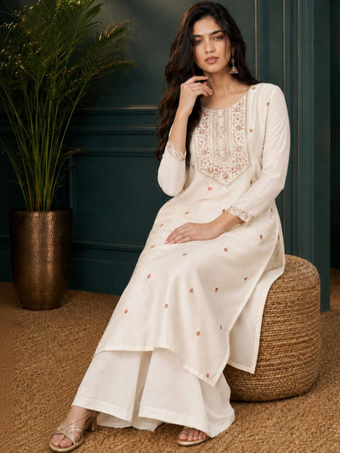 rarethread Women Embroidered Thread Work Kurta - Image 2