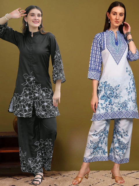 Laasika Set Of 2 Floral Printed Tunic with Palazzos - Image 6