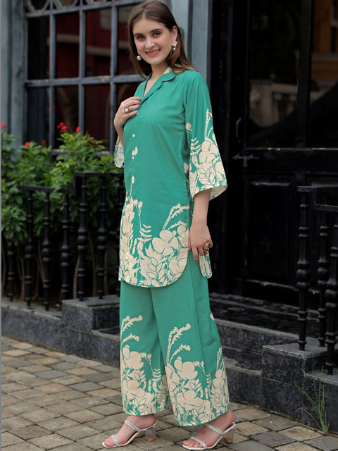 Laasika Floral Printed Top with Palazzos - Image 7