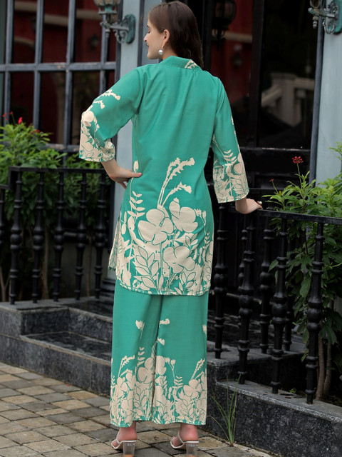 Laasika Floral Printed Shirt with Trousers - Image 2