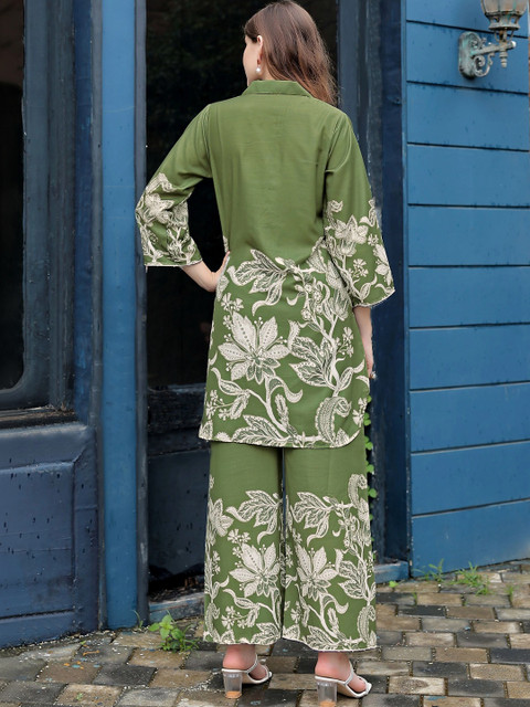 Laasika Floral Printed Tunic with Palazzos - Image 2