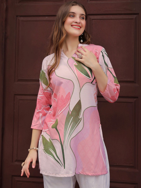 Laasika Floral Printed Tunic with Palazzos - Image 4