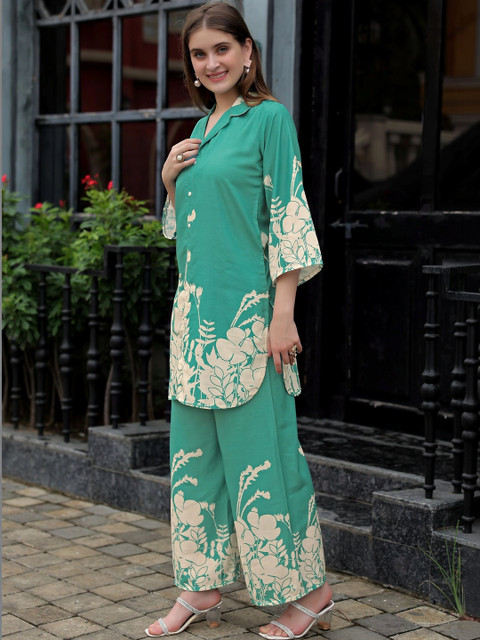 Laasika Floral Printed Shirt with Trousers - Image 7