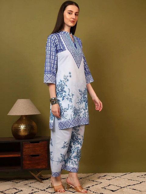 Laasika Set Of 2 Floral Printed Tunic with Palazzos