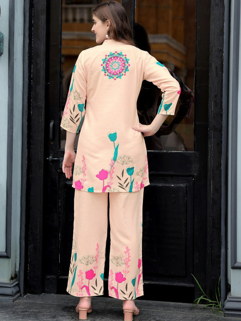 Laasika Floral Printed Top with Palazzos - Image 3