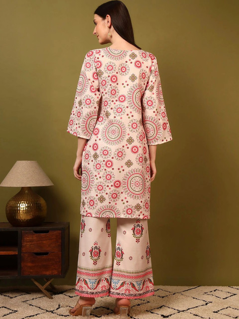 Laasika Floral Printed Tunic with Palazzos - Image 3