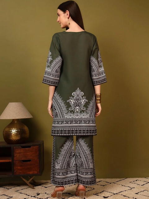 Laasika Floral Printed Tunic with Palazzos - Image 3