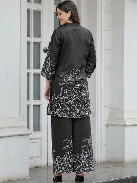 Laasika Floral Printed Tunic with Palazzos - Image 2