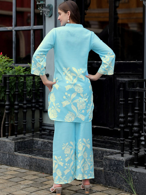 Laasika Floral Printed Tunic with Palazzos - Image 2
