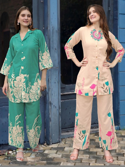 Laasika Floral Printed Top with Palazzos