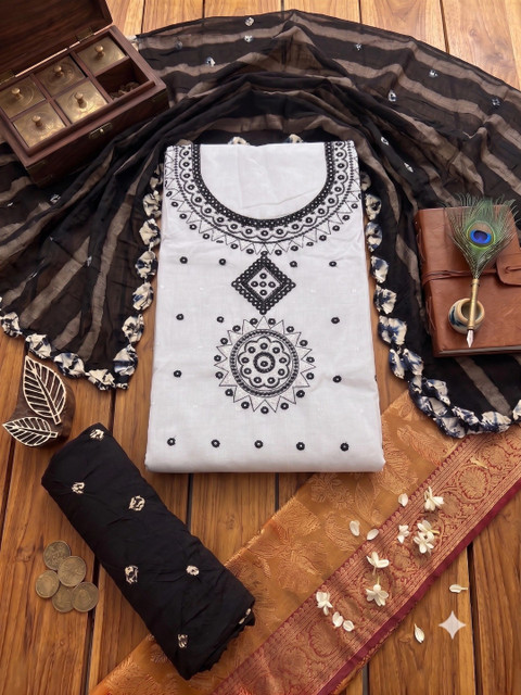 Madhuri Creation Embroidered Unstitched Dress Material - Image 2