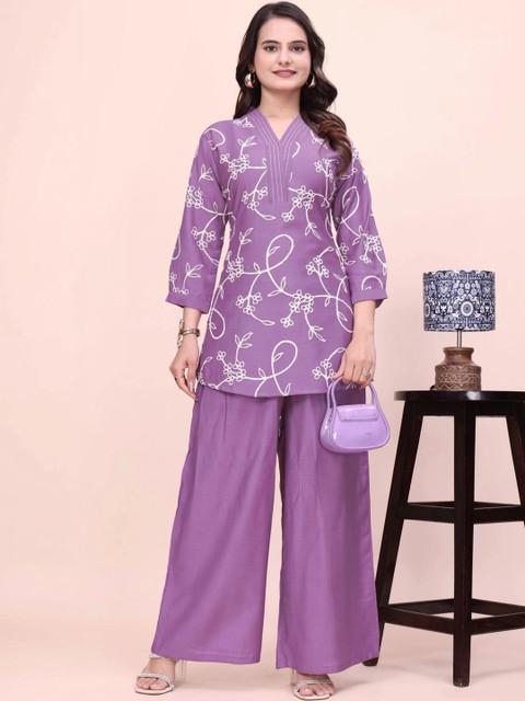 PORU IMPEX Bohemian Printed Tunic with Palazzos