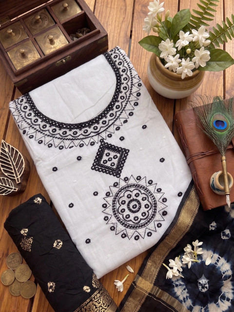 Madhuri Creation Embroidered Unstitched Dress Material - Image 3