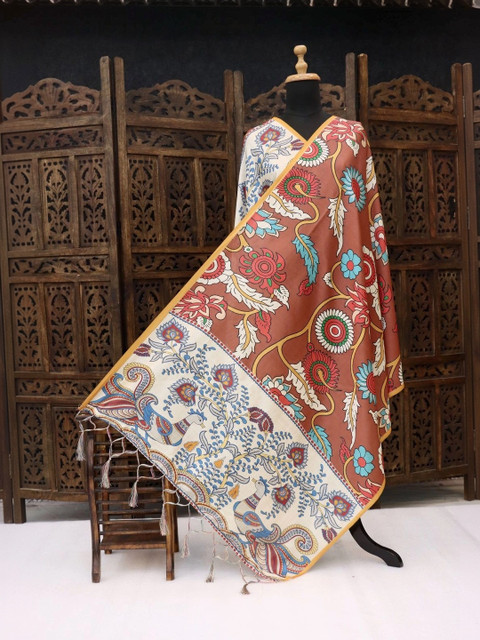 LUMIN KNOT Printed Kalamkari Dupatta - Image 4