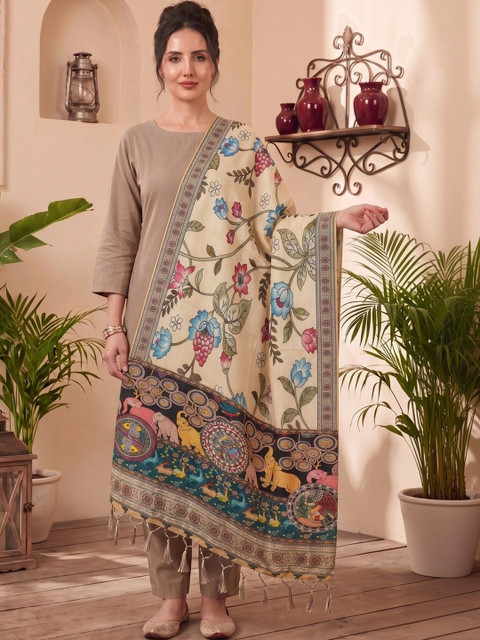 LUMIN KNOT Printed Kalamkari Dupatta - Image 3